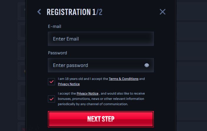 Register at Mafia Casino in two quick steps and get your welcome offer